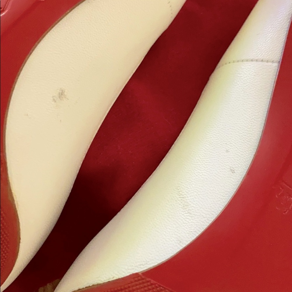 Christian Louboutin White Patent Leather Pointed Toe Pumps - Picture 4 of 4